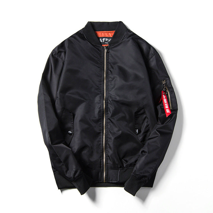 Unisex Leichter Nylon-Fliegerblouson mit kontrastreicher Innenlage und Ärmelzippertasche Drune