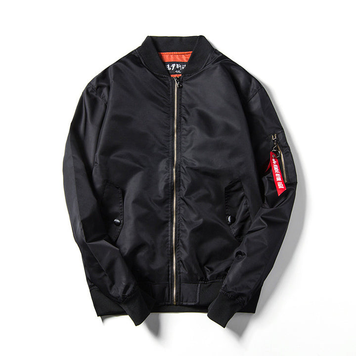 Unisex Leichter Nylon-Fliegerblouson mit kontrastreicher Innenlage und Ärmelzippertasche Drune