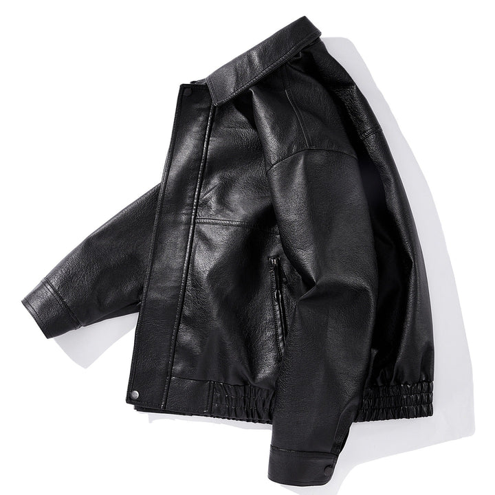 Herren Kunstlederjacke mit elastischem Bund Drune