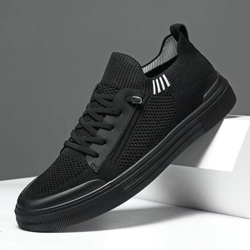Herren Low-Top Strick-City-Sneaker mit elastischem Schaft, seitlichem Reißverschluss und stoßdämpfender Gummisohle Drune