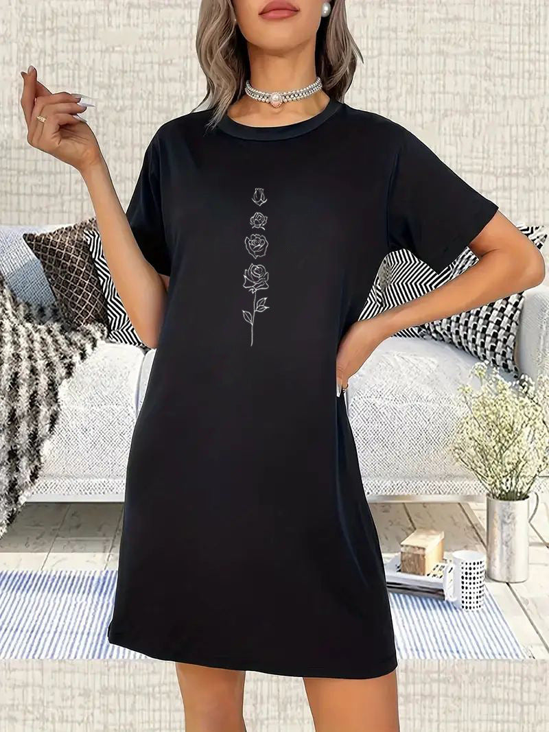 Damen Oversized T-Shirt mit inspirierendem Schriftzug und auffälligem Grafikdesign Drune