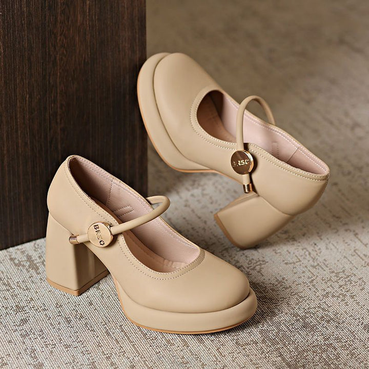 Damen Mary Jane Schuhe mit komfortablem Blockabsatz Drune