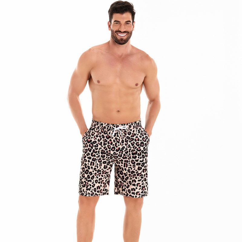 Herren Badeshorts mit trendigem Leopardenmuster und leichtem, schnelltrocknendem Material Drune