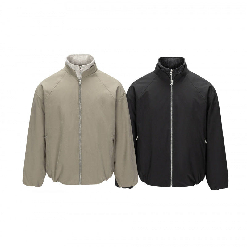 Herren Ultraleichte Tech-Blousonjacke mit Raglanärmeln, Stehkragen und Reißverschlusstaschen Drune