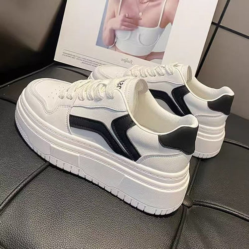 Damen Elegante und modische Sneakers mit hoher Plateausohle Drune