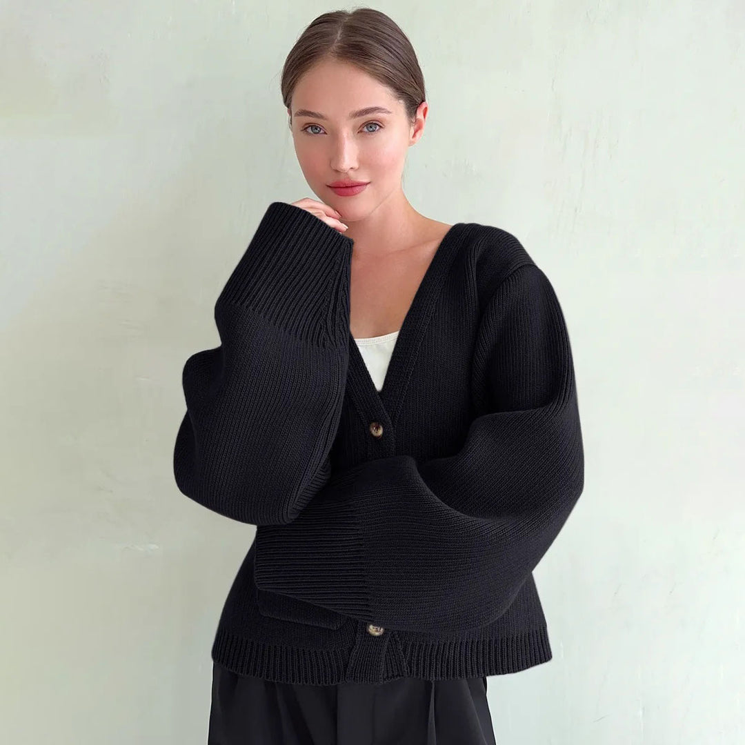 Damen Strickjacke mit voluminösen Ärmeln Drune