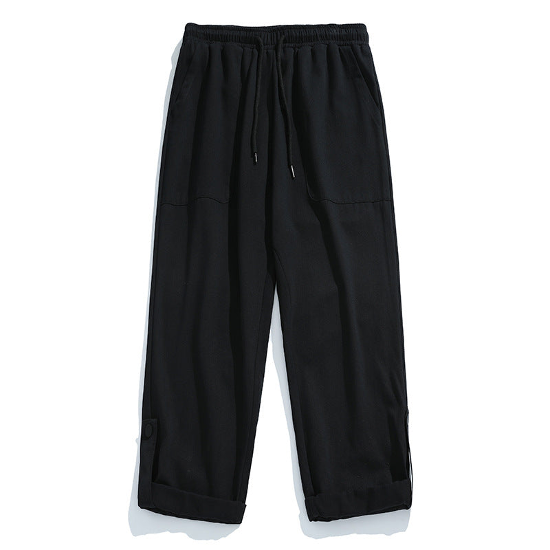 Unisex Weite Komfort-Hose im Utility-Palazzo‑Schnitt mit elastischem Bund und aufgesetzten Taschen Drune