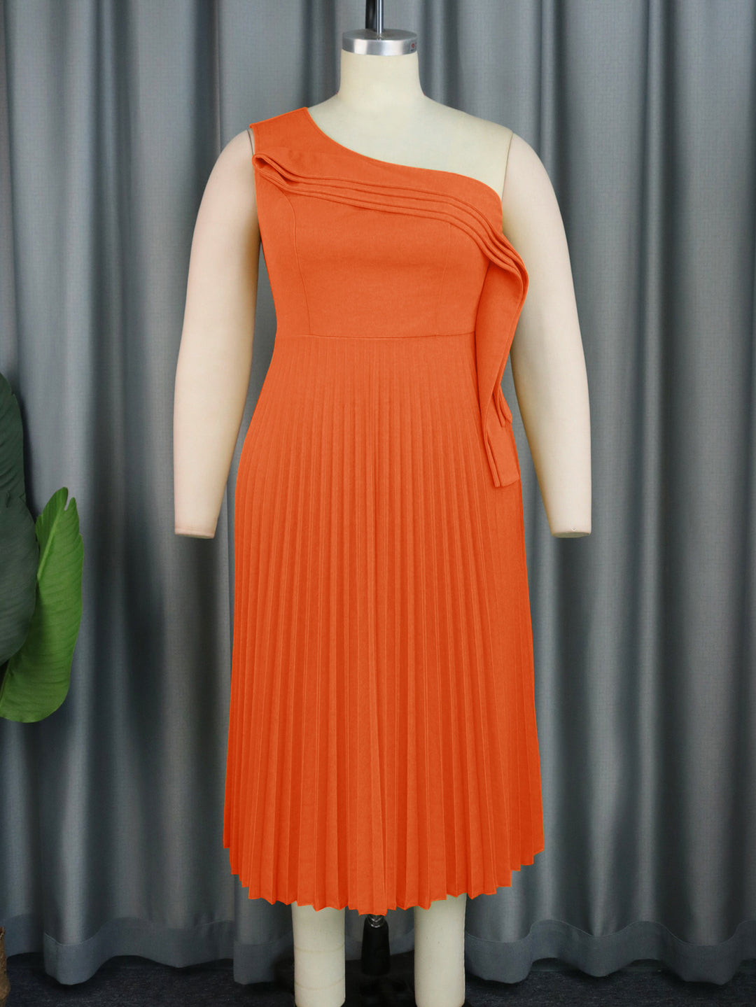 Damen Elegantes Wickelkleid mit asymmetrischem Rüschen-Design Drune
