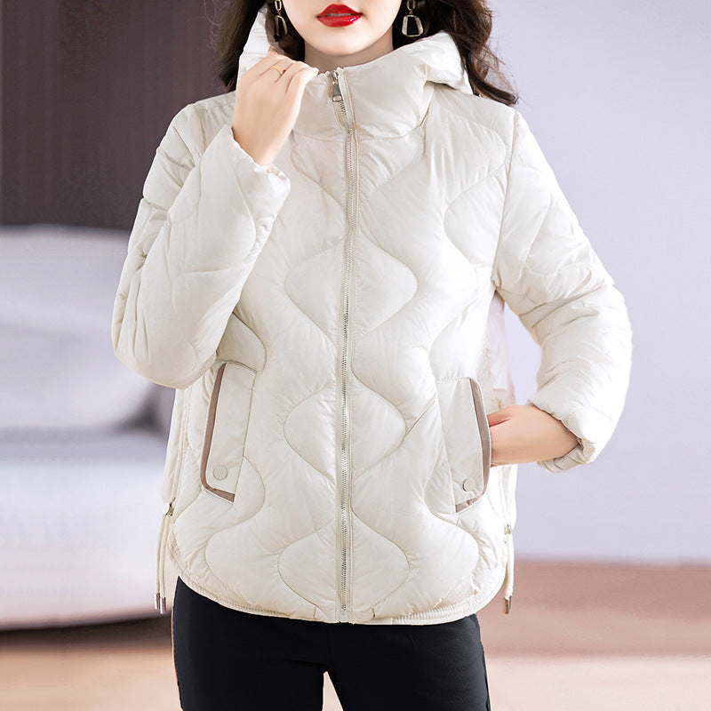 Damen isolierte Pufferjacke mit hohem Kragen und praktischen Reisverschlusstaschen Drune