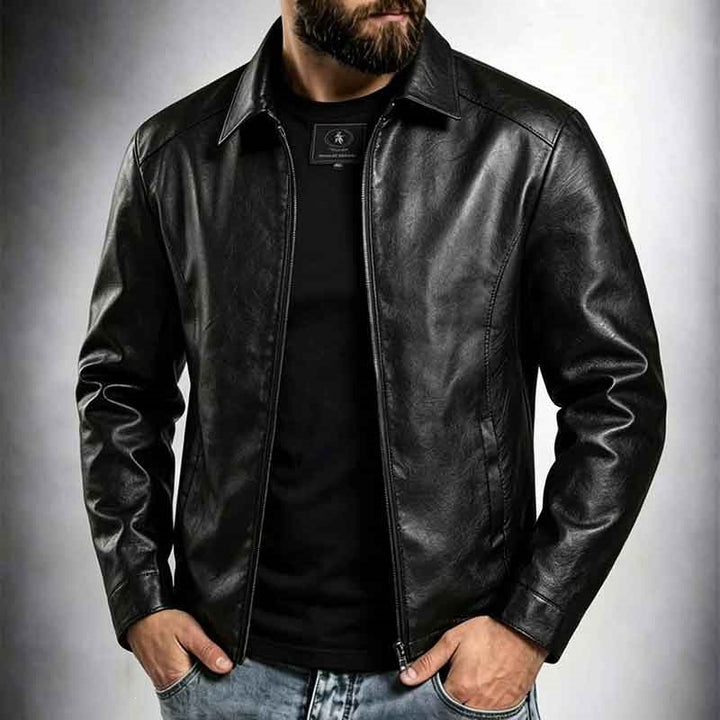 Herren Moderne Lederjacke Drune