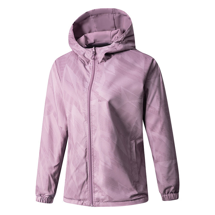Damen Leichte technische Kapuzenjacke wasserabweisend mit Vollzip und elastischen Bündchen Drune