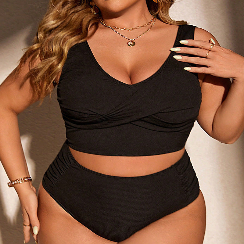 Damen Hochgeschnittener Bikini mit Wickeldetail Drune