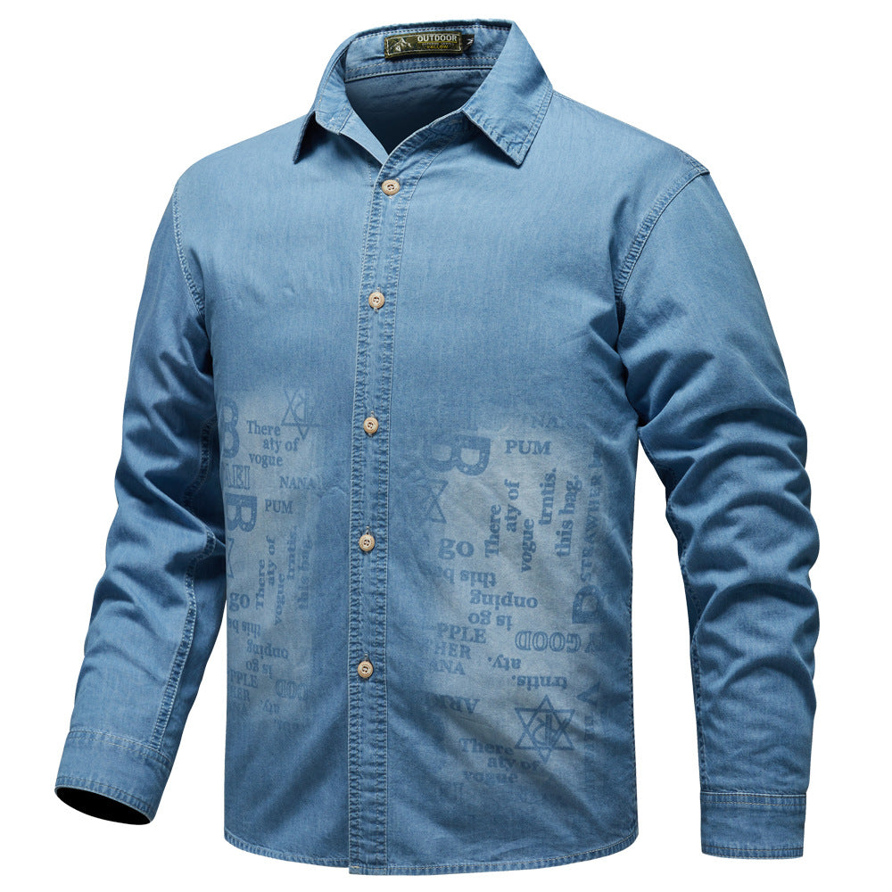 Herren Denim Hemd Drune