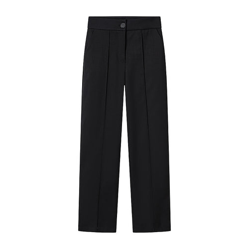 Damen Elegante weite Bundfaltenhose mit geradem Bein und Bügelfalte Drune