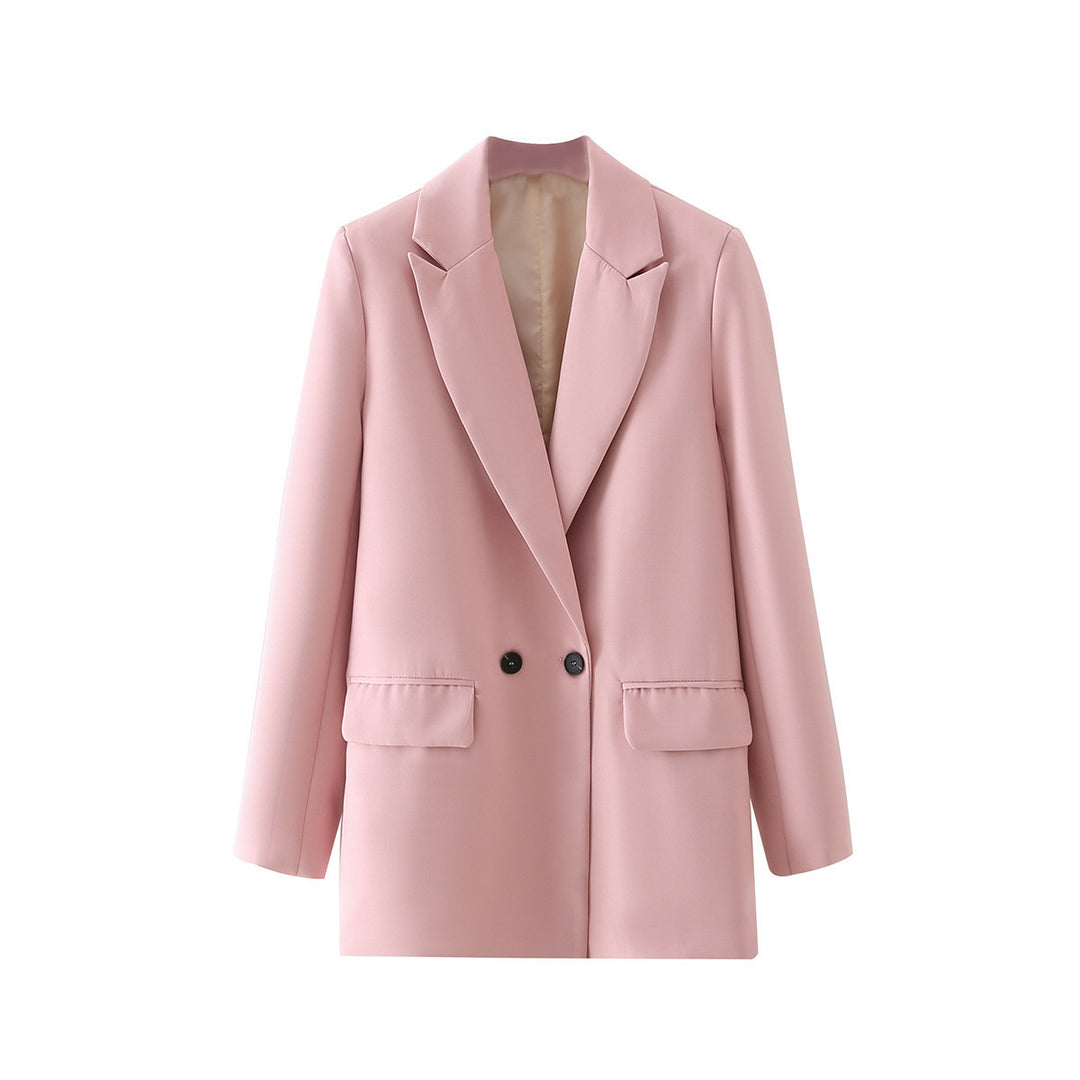 Damen Oversize Doppelreihiger Blazer mit fallendem Revers und weicher Innenfütterung Drune