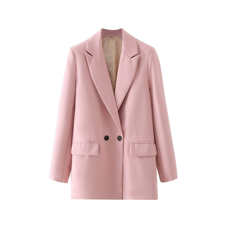 Damen Oversize Doppelreihiger Blazer mit fallendem Revers und weicher Innenfütterung Drune