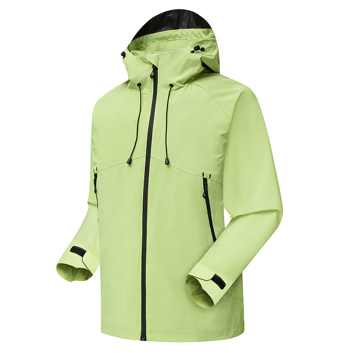 Herren Wasserdichter High-Visibility Shellparka mit atmungsaktiver Membran, verstellbarer Kapuze und Belüftung Drune