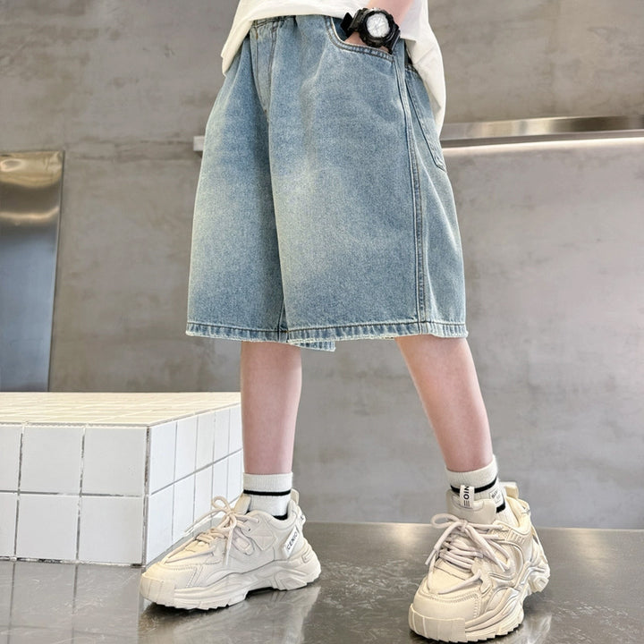 Unisex trendige weit geschnittene Denim-Shorts mit praktischen Taschen Drune