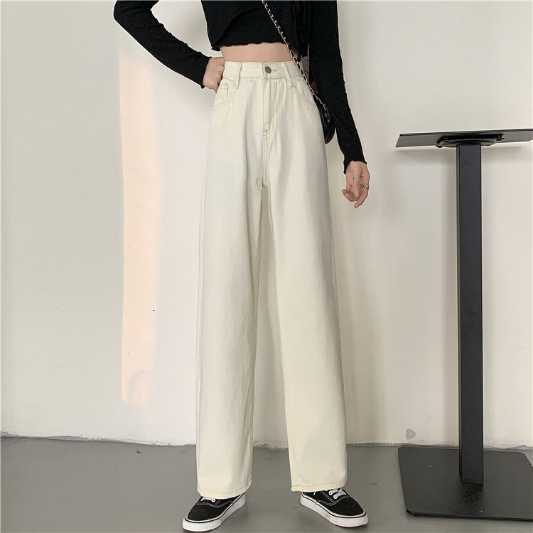 Damen Weit geschnittene Jeans mit hohem Bund Drune