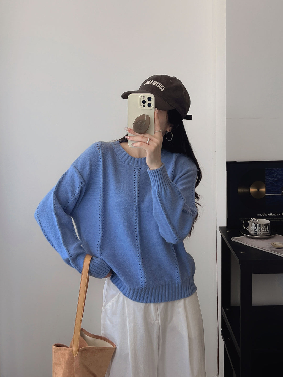 Damen Grobstrickpullover mit femininer Silhouette und strukturiertem Design Drune