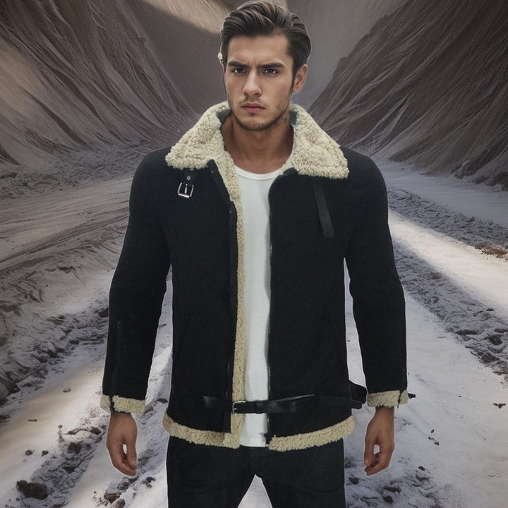 Herren luxuriöse Lammfelljacke Drune