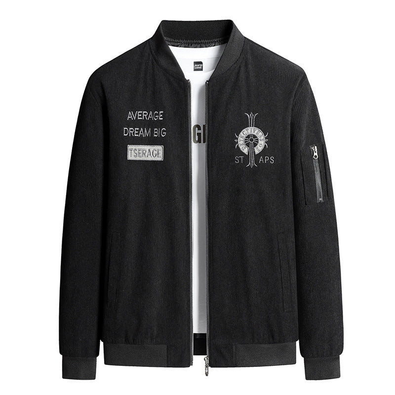 Herren Modische Bomberjacke mit Stickerei Drune