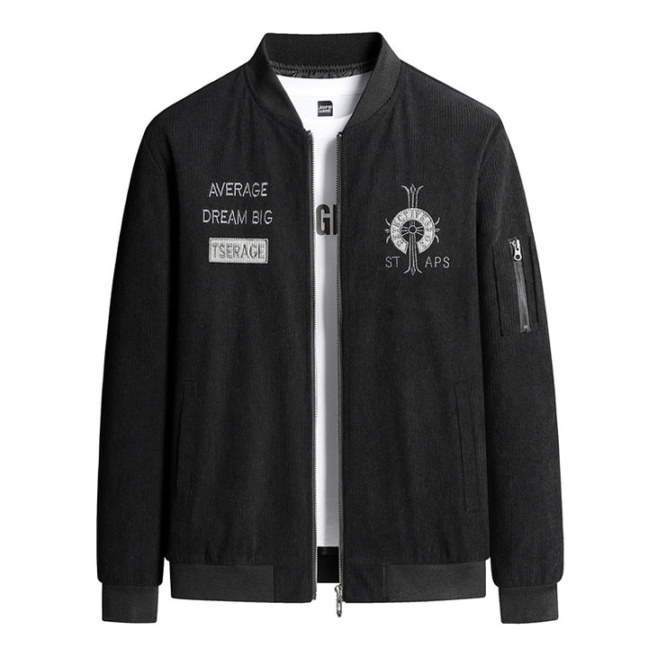 Herren Modische Bomberjacke mit Stickerei Drune