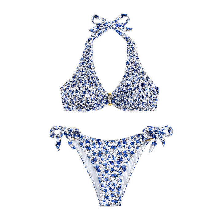 Damen Triangel-Bikini mit verstellbaren Trägern und floralem Design Drune