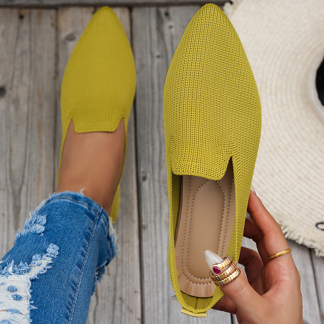 Damen Ballerinas mit kreativem Hahnentrittmuster und flexiblem Fußbett Drune