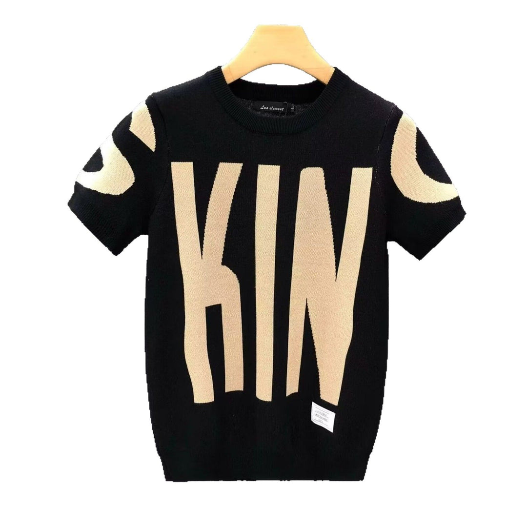 Herren Strickshirt mit oversized Schriftzug Drune