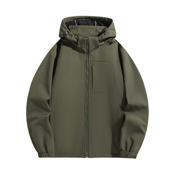 Herren Leichte Softshell‑Kapuzenjacke mit wasserabweisender Membran und Brusttasche Drune