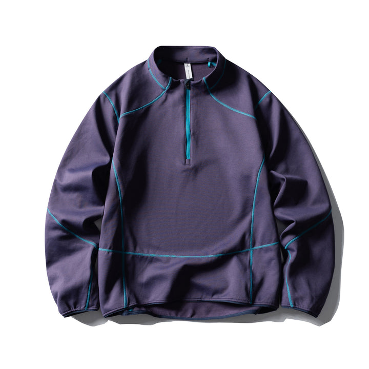 Unisex Halbzip-Fleecepullover mit Stehkragen, Flachnähten und verstellbarem Saum Drune