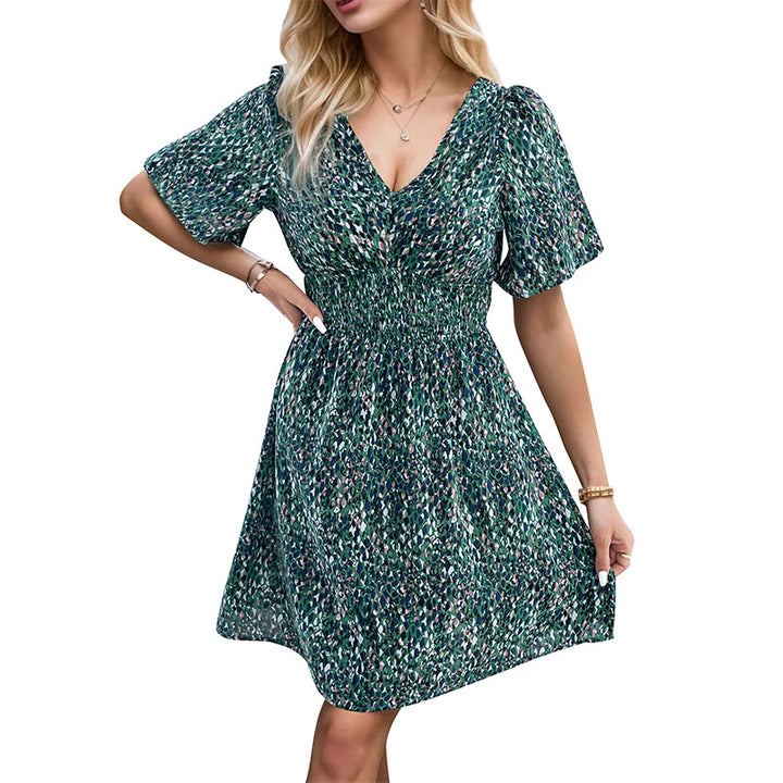 Damen Freizeitkleid mit voluminösen Ärmeln und eleganter Taillierung Drune