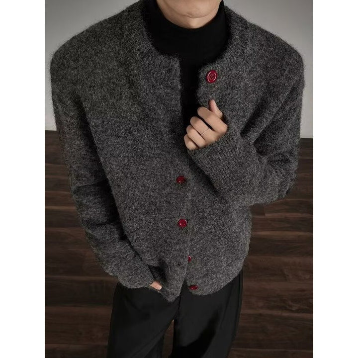 Herren Lockere Strickjacke mit Knöpfen Drune