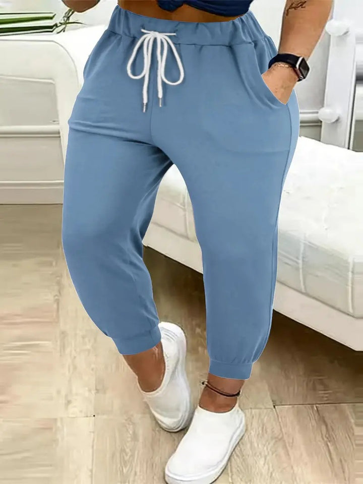 Damen Lässige Jogginghose mit Kordelzug, elastischem Komfortbund und schmalem Bündchen Drune