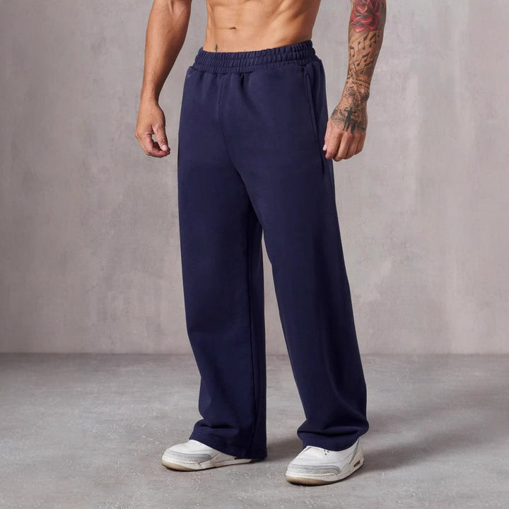 Herren nan lockere Fleece-Jogginghose mit elastischem Bund und geradem Schnitt Drune