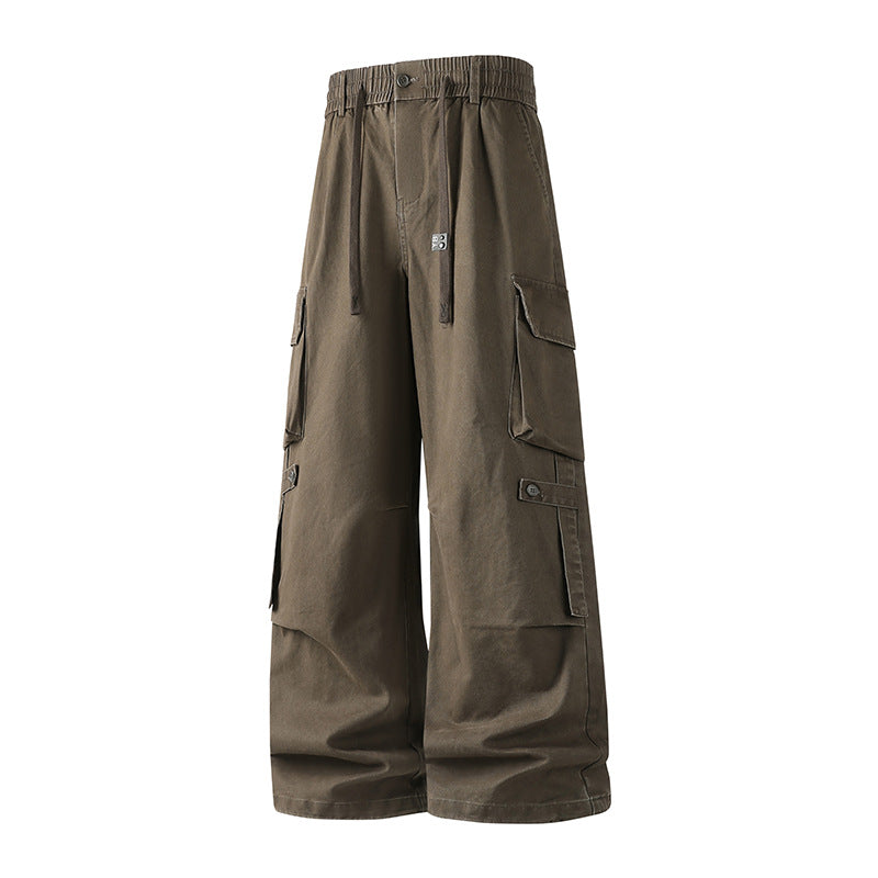 Herren Extraweite Baggy-Cargo-Hose mit Elastikbund, Tunnelzug und Mehrfach‑Utility‑Taschen Drune