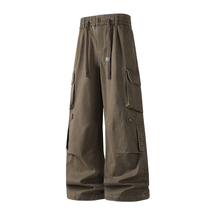 Herren Extraweite Baggy-Cargo-Hose mit Elastikbund, Tunnelzug und Mehrfach‑Utility‑Taschen Drune