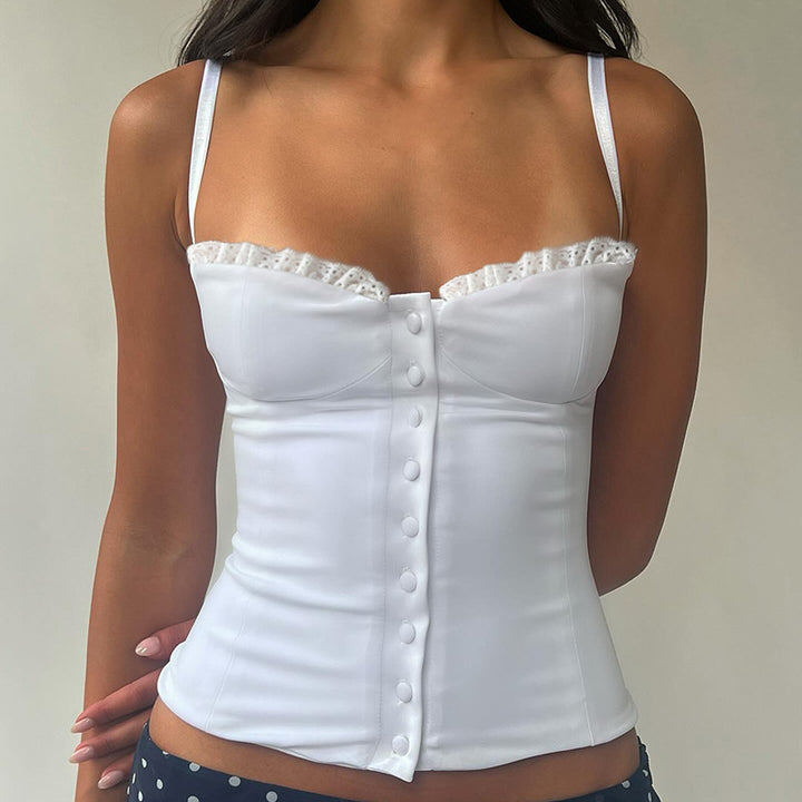Damen Corsage-Top mit Leopardenmuster und dekorativen Schnürdetails Drune