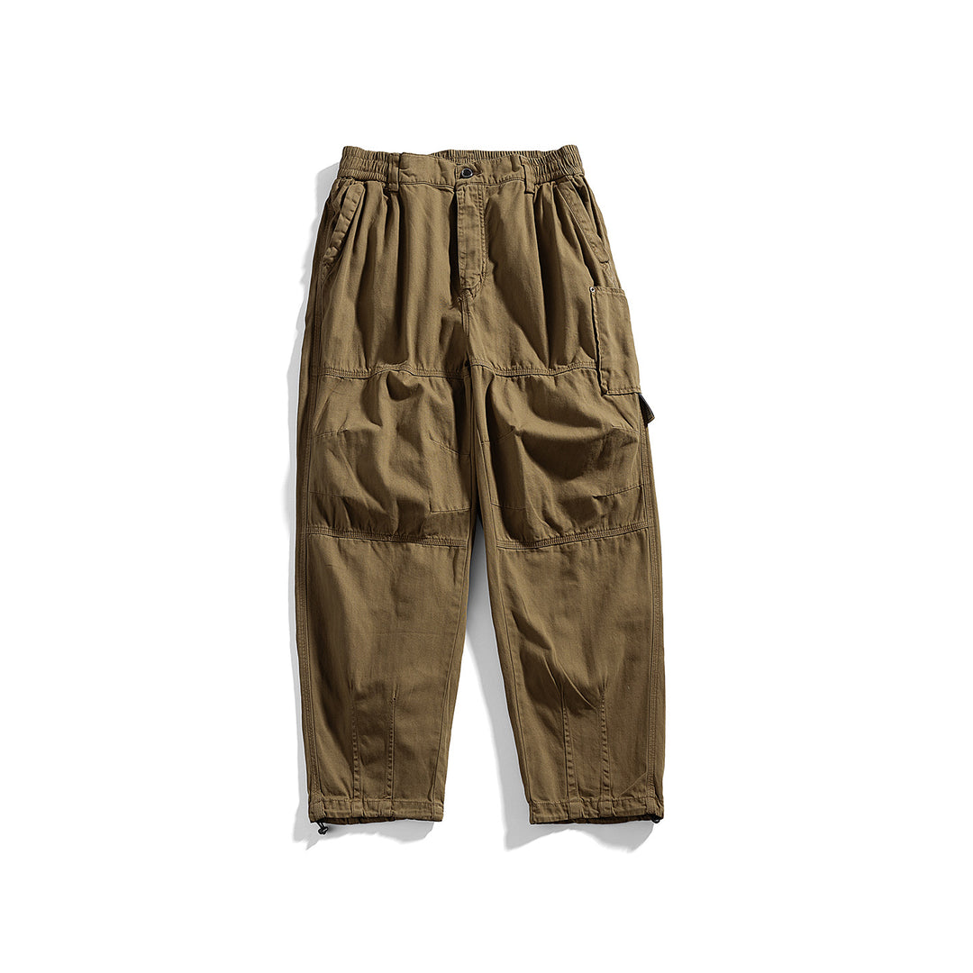 Herren relaxed Utility-Hose mit elastischem Bund, verstärkten Knien und Kordelabschluss Drune