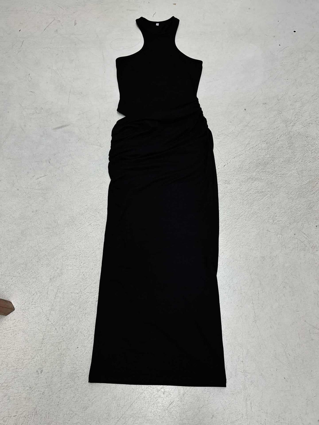 Damen Maxikleid mit elegantem Wickeldesign und hohem Kragen Drune