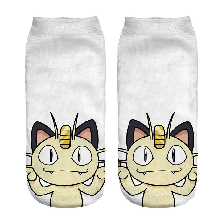 Unisex Niedrige Ankle-Socken mit Cartoon-Monster-Gesicht und weichem Baumwollmix Drune