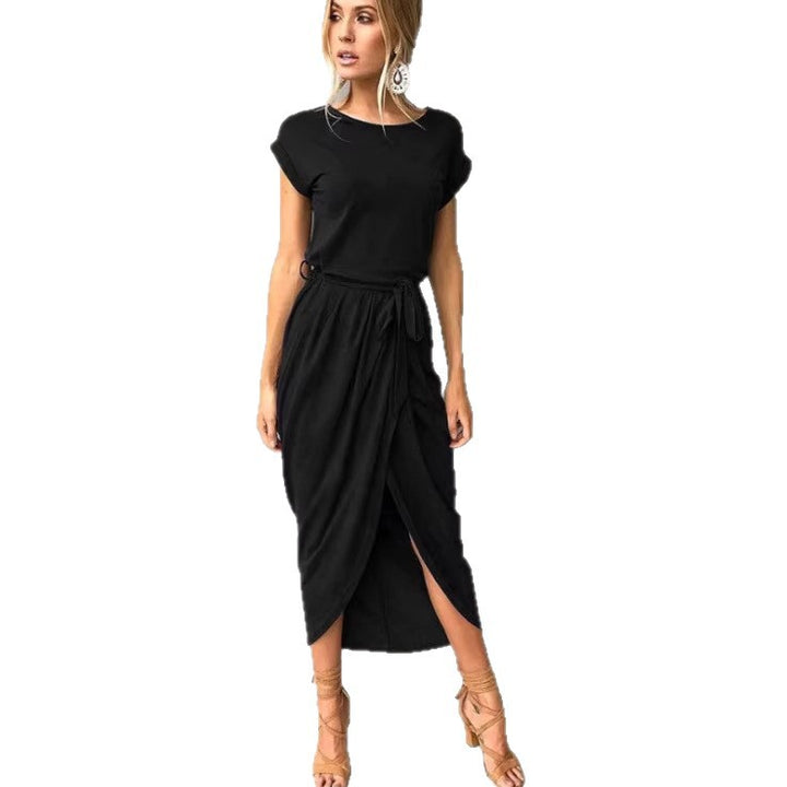 Damen Midikleid mit eleganter Wickeloptik und seitlichem Schlitz Drune
