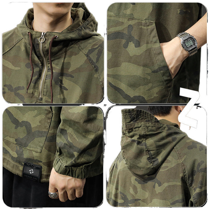 Herren Cargoweatherjacke mit praktischen Taschen und Kordelzug Drune