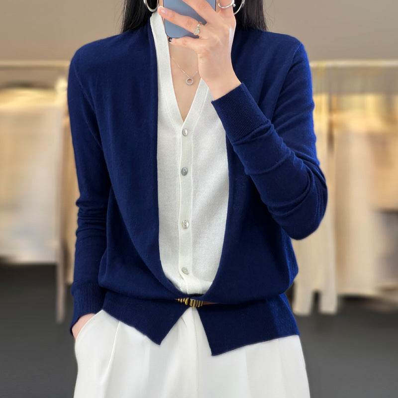 Damen Leichter Offener Feinstrick-Cardigan mit asymmetrischer Zipfelkante und taillierter Silhouette Drune