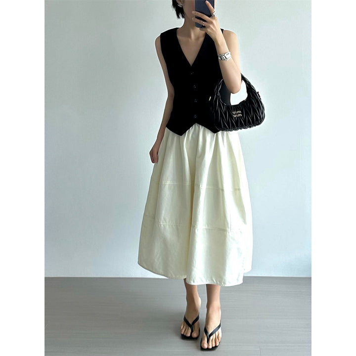 Damen Eleganter, weit geschnittener Midirock Drune