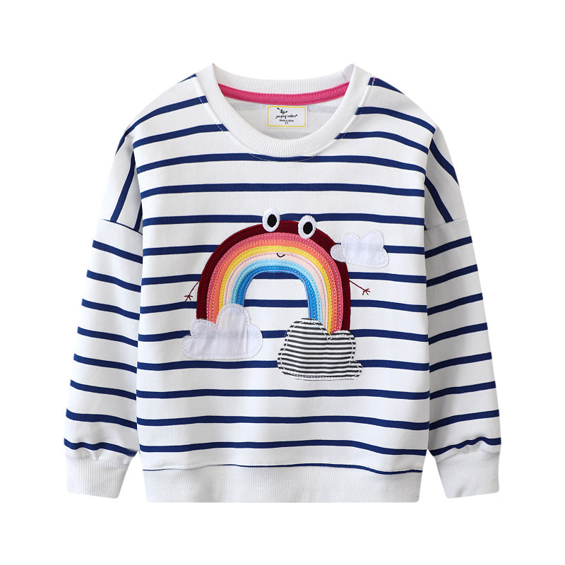Mädchen Sweatshirt mit buntem Regenbogen-Design Drune