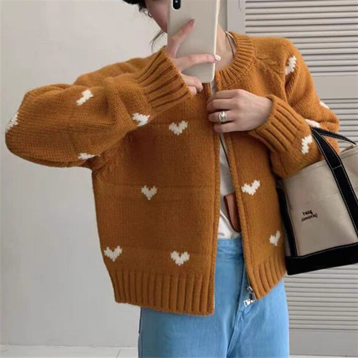 Damen Strickjacke mit Herzmotiv und lässigem Schnitt Drune