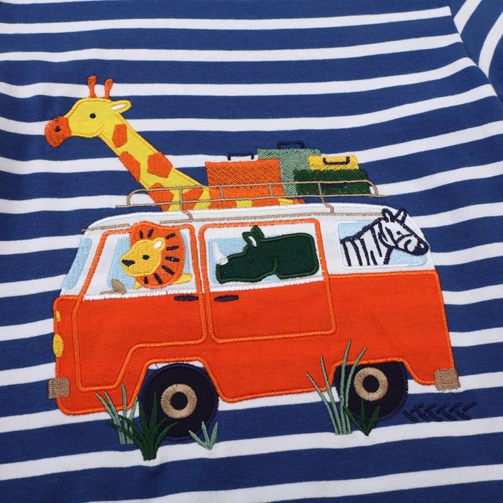 Jungen T-Shirt mit tierischem Motiv und verspieltem Fahrzeugdesign Drune