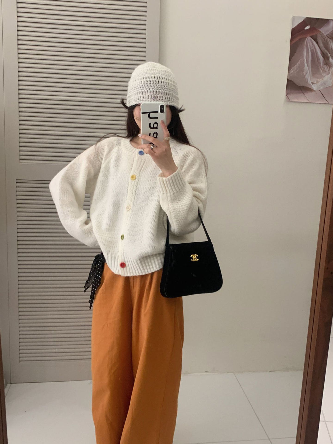 Damen Kuschelige Strickjacke mit bunten Knöpfen und lockerer Passform Drune